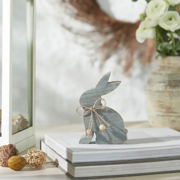 Wooden Sitting Bunny with Beads 2 Styles