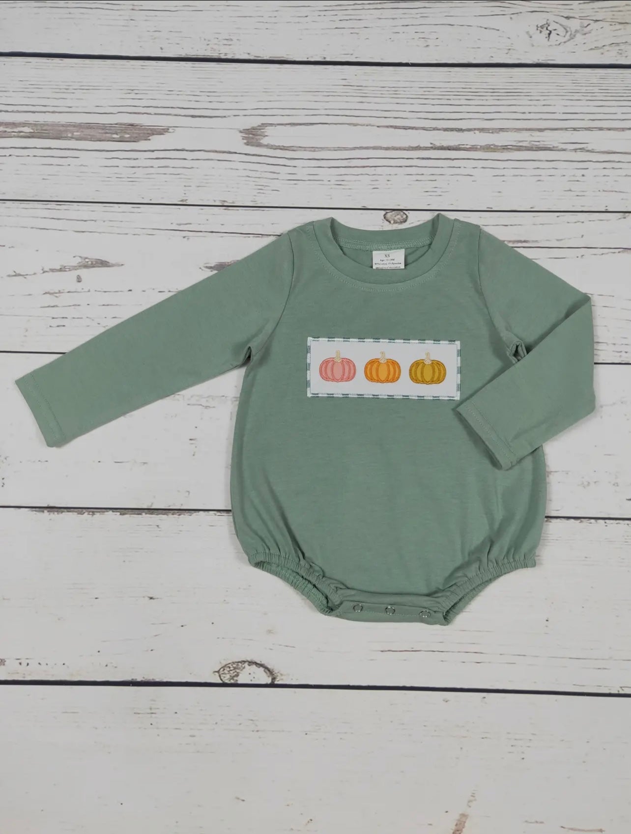 Embroidered Pumpkin Romper