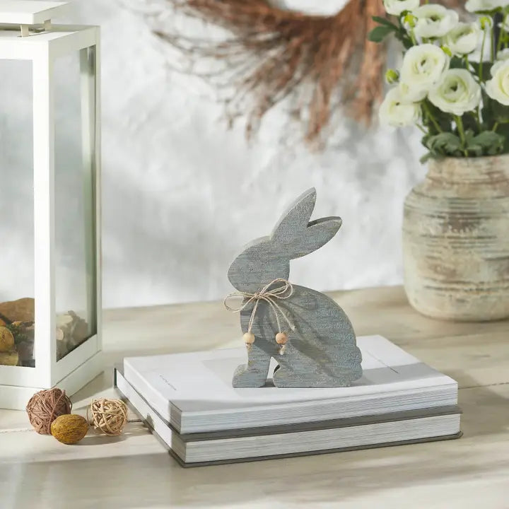 Wooden Sitting Bunny with Beads 2 Styles