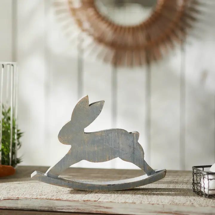 Wooden Bunny Rocker Hopping