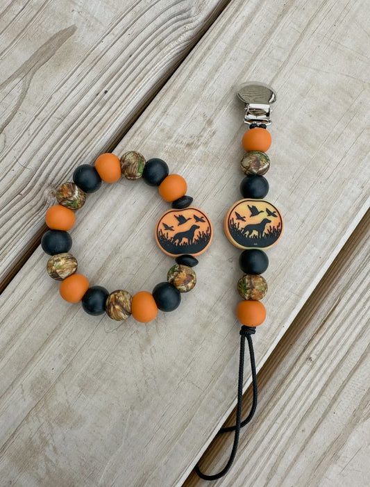 Bird Dog Pacifier Clip
