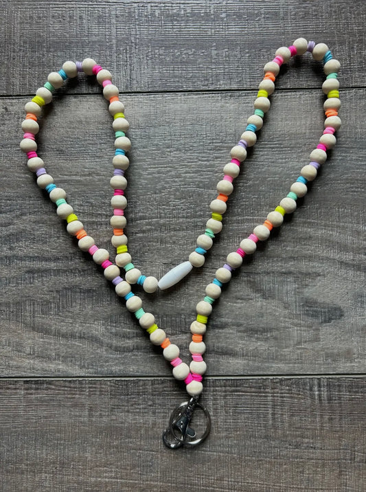 Neon Rainbow Lanyard