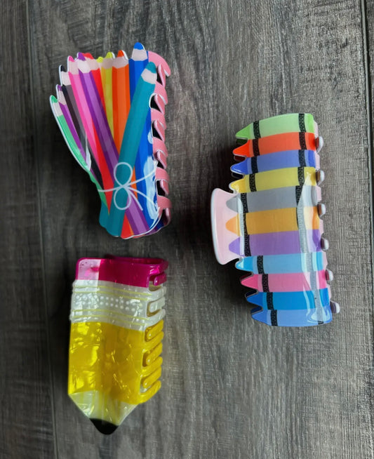 School Supplies Claw Clip