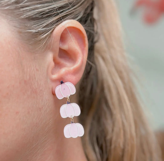 Pink Pumpkin Dangle Earrings