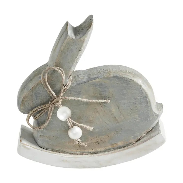 Wooden Bunny Rocker with Pearl Beads