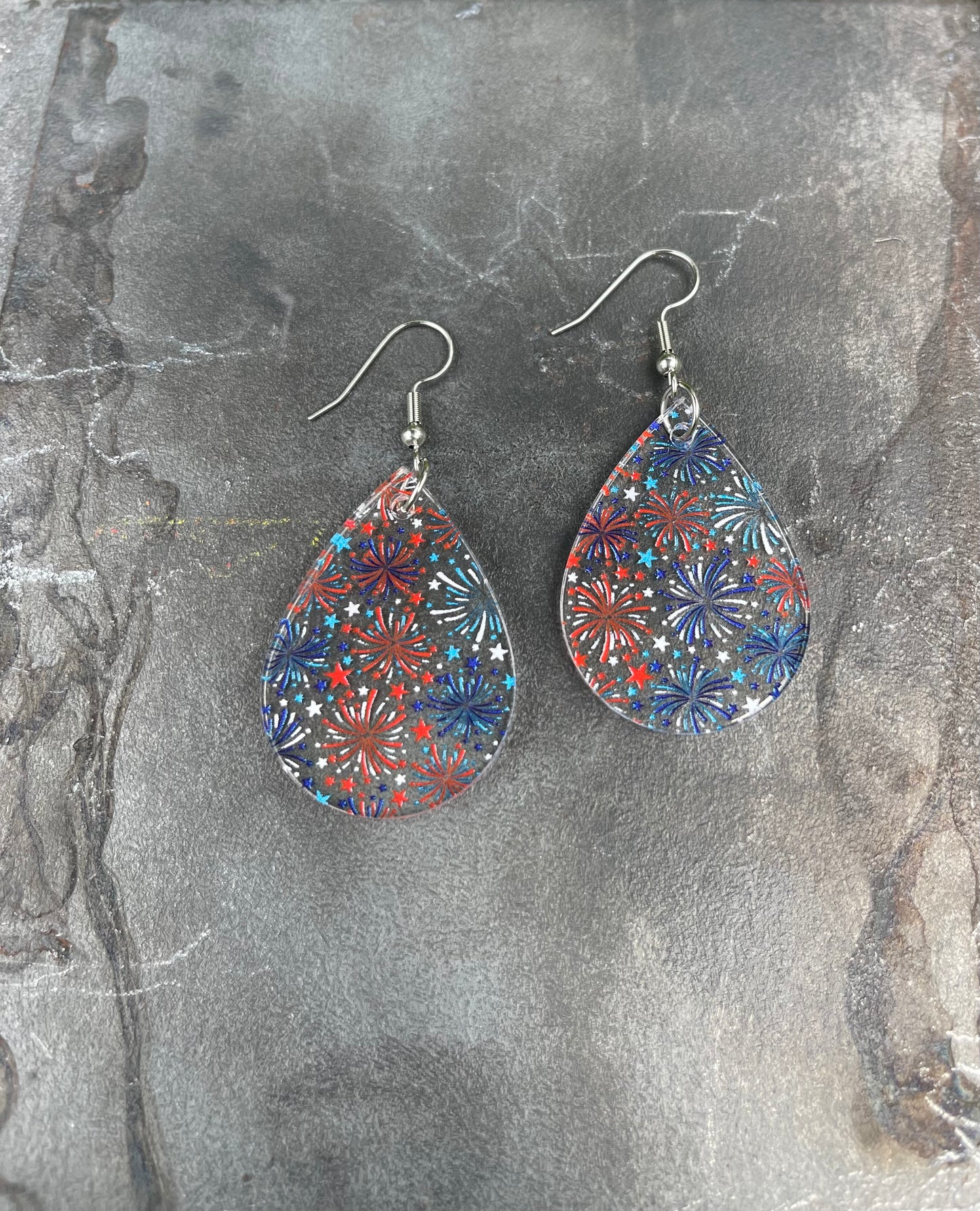 Firework Teardrop Acrylic Earrings