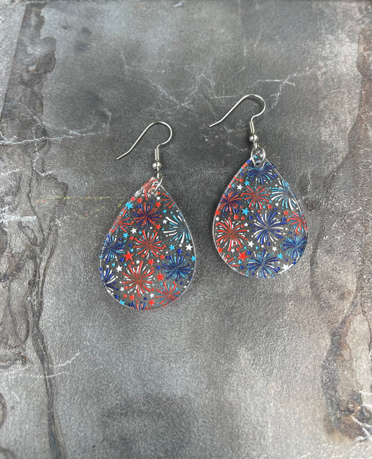 Firework Teardrop Acrylic Earrings