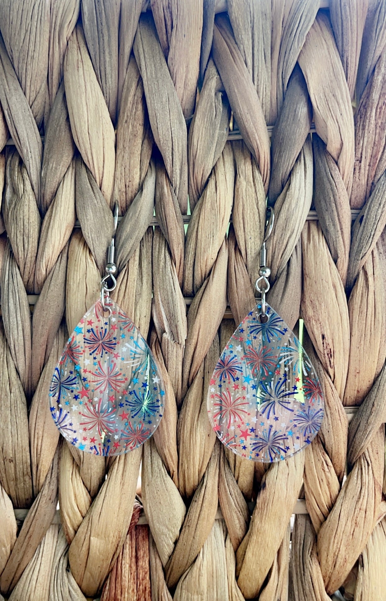 Firework Teardrop Acrylic Earrings